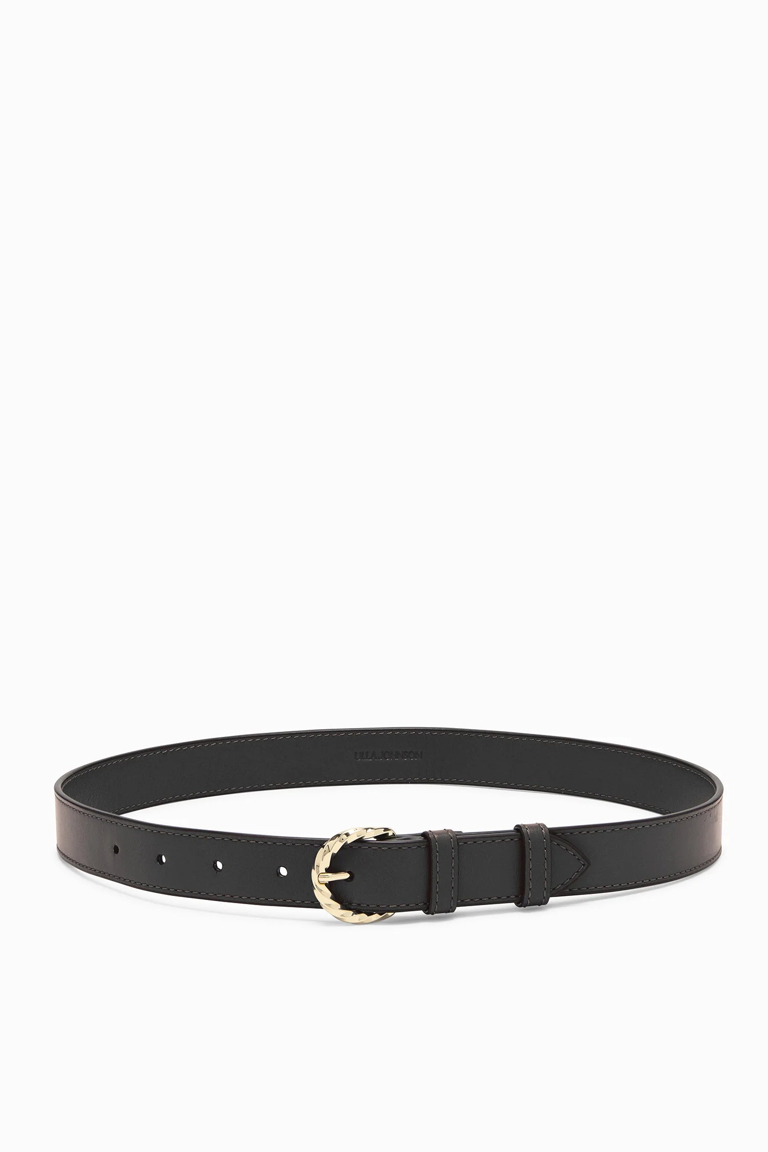 Gia Twisted Buckle Belt Noir