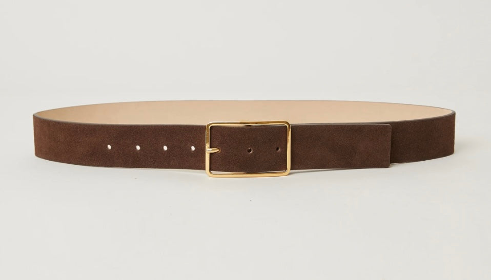 Milla Suede Belt Chocolate/Gold