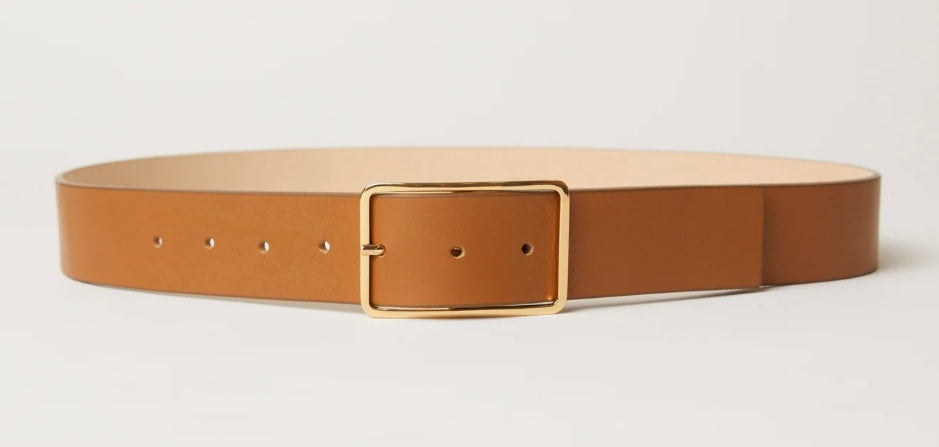 Milla Leather Belt Cuoio/Gold