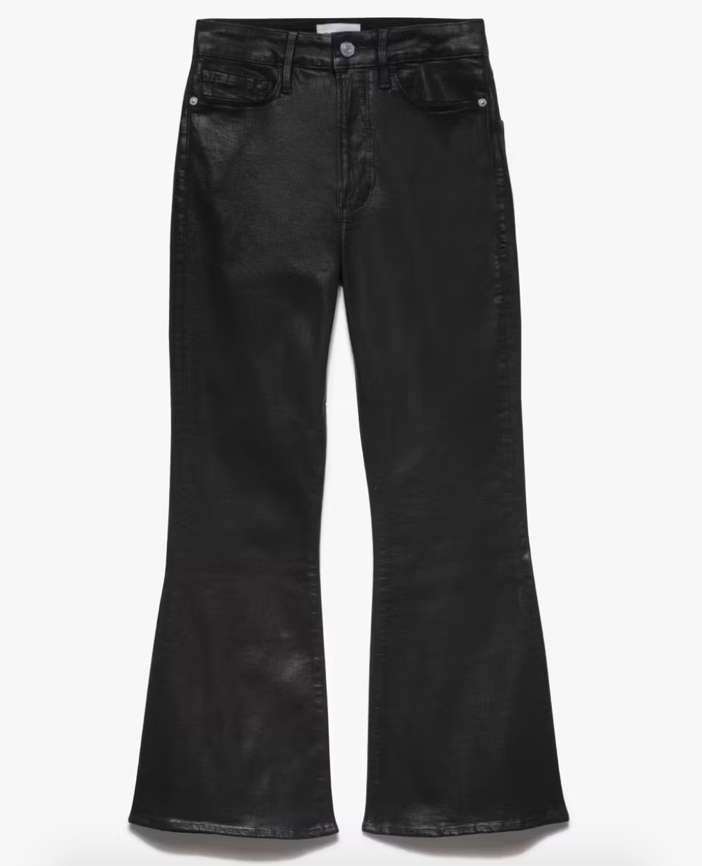 Le Crop Flare Coated Noir