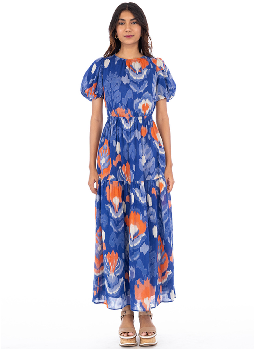 Valeria Dress Ikat Floral Soladite