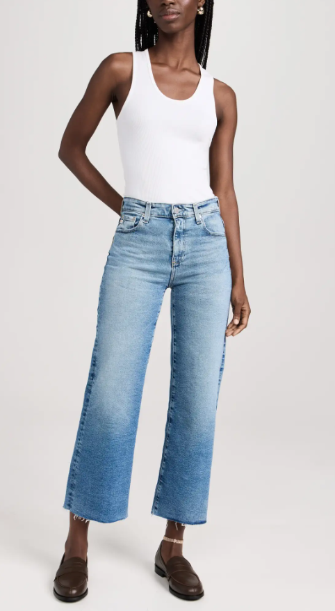 AG Jeans Saige Wide Leg Crop 18 Years Atlantic | modelcitizen